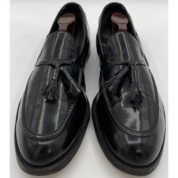 Vintage Florsheim Imperial Size 10 B Cordovan Tassel Black Leather Loafers 92170 main image 9